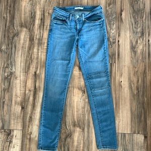 Levis 711 Skinny Womens Jeans Stretch Blue Denim  W27 L32 Mid- Rise Jeans